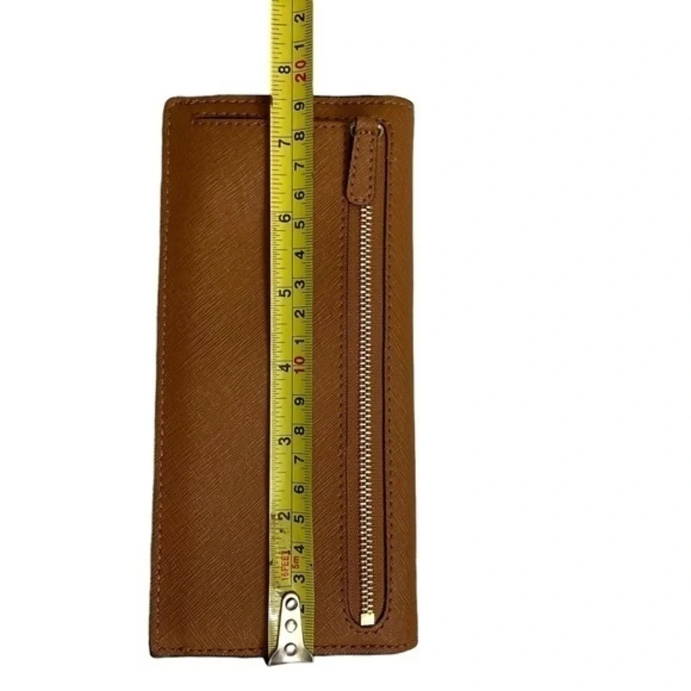 Michael Kors brown saffiano leather slim wallet